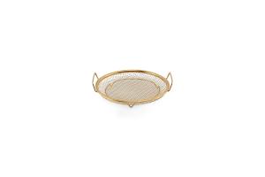 Wire basket 19,5xH3cm gold Serve