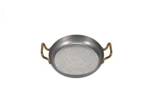 Serving dish 24xH5cm with gold handle hammered antique silver Serve
