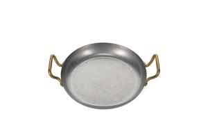 Serving dish 28xH5cm with gold handle hammered antique silver Serve