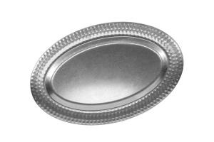 Serving dish 48x31cm with structured edge antique silver Serve