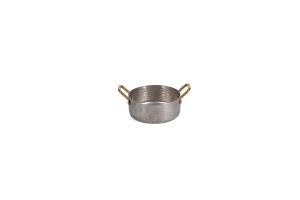 Serving dish 12,5xH5cm with gold handle hammered antique silver Serve