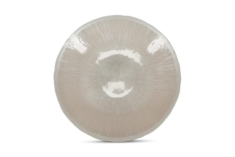 Decorative dish 40xH6,5cm glass pearl Cosmo