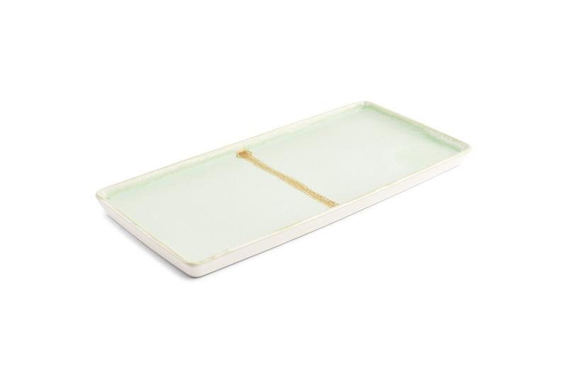 Serving dish 14x32cm green Flow