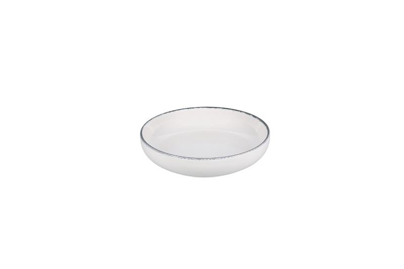 Bowl 22xH5cm black rim Fade