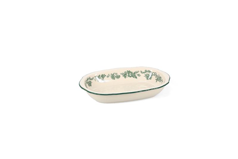 Serving dish 26,5x17,5xH4,5cm oval green Cyril