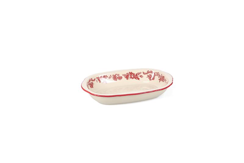 Serving dish 26,5x17,5xH4,5cm oval burgundy Cyril