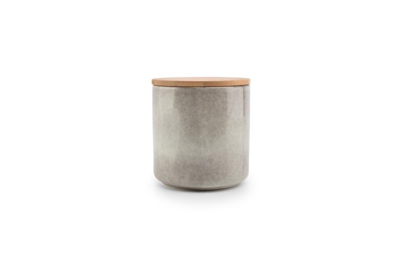 Canister 12,5xH13,5cm with lid grey Bake