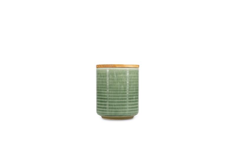 Canister 12,5xH15,5cm green Cameo