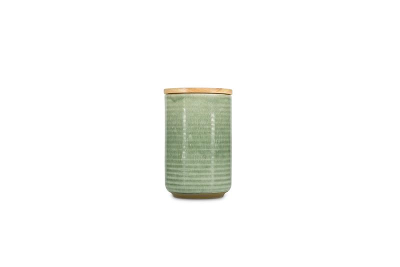 Canister 12,5xH20cm green Cameo