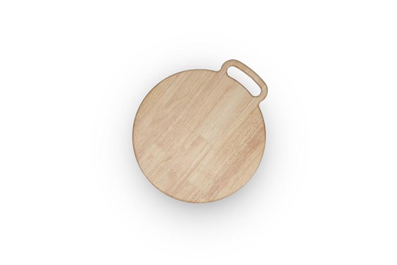 Serving board 30/34xH1,5cm with handle wood Essenza