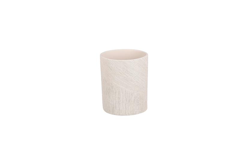 Vase 13,5x9xH17,5cm oval beige Vico