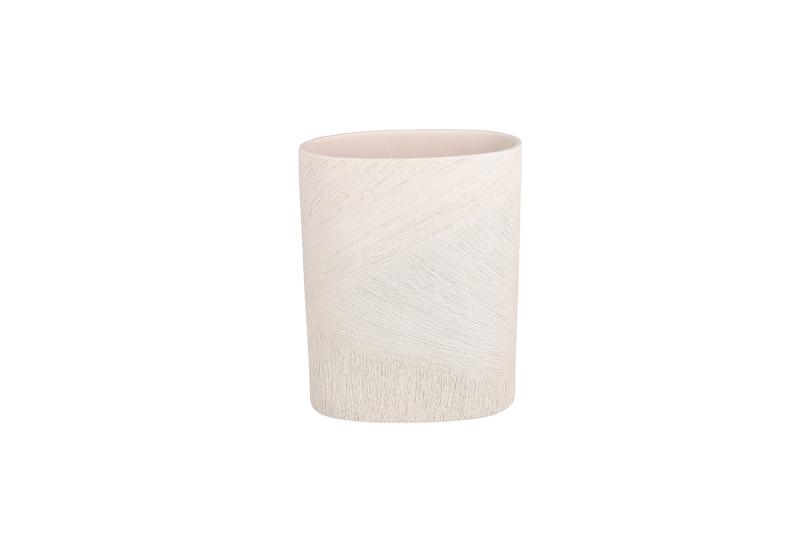 Vase 18,5x8,5xH24,5cm oval beige Vico