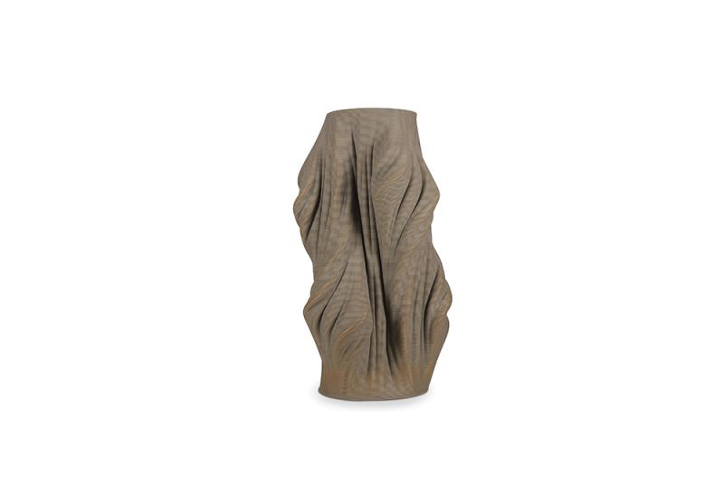 Vase 22,5x22,5xH37cm satin brown Vea