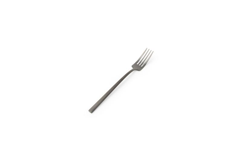Dessert fork matte black Terno - set/6