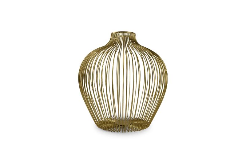 Vase 37xH37cm gold wire Bulbo