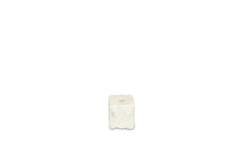 Candle holder 8x8xH8cm marble white Opus