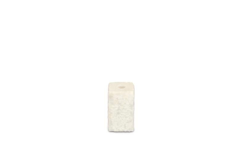 Candle holder 8x8xH13,5cm marble white Opus