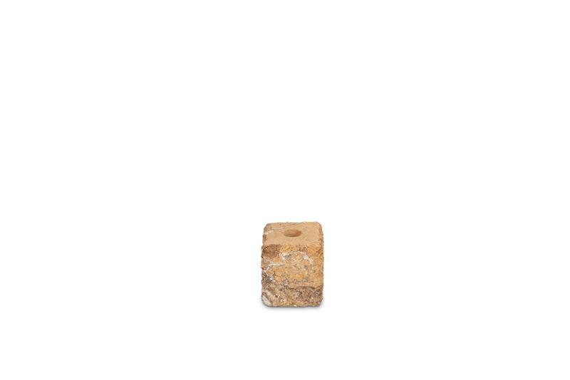 Candle holder 8x8xH8cm marble brown Opus