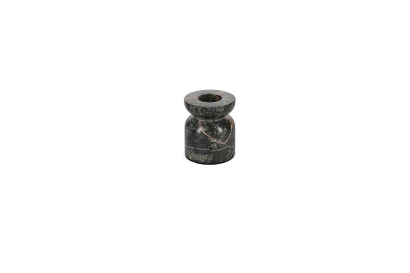 Candle holder 9xH10,5cm marble green Opus