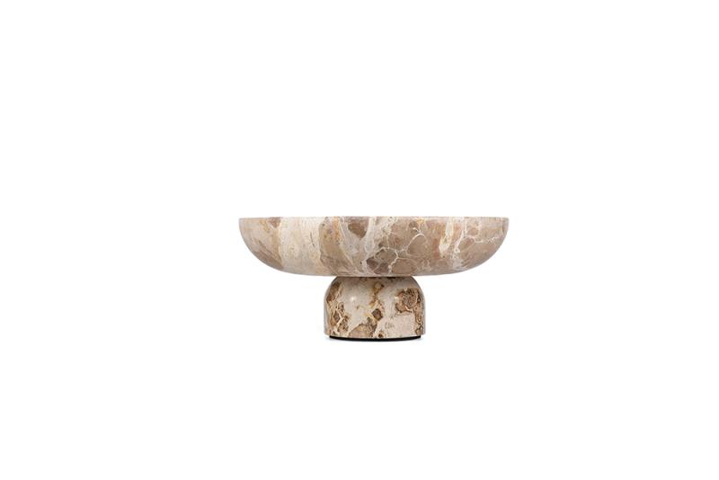Decorative dish 25,5xH5cm marble beige Opus