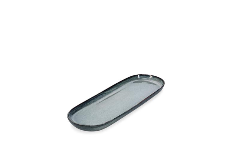 Serving dish 38,5x14xH2,5cm green/blue Meridian