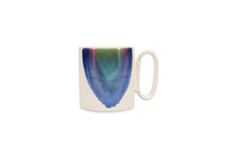 Mug 39cl beige/blue Paint