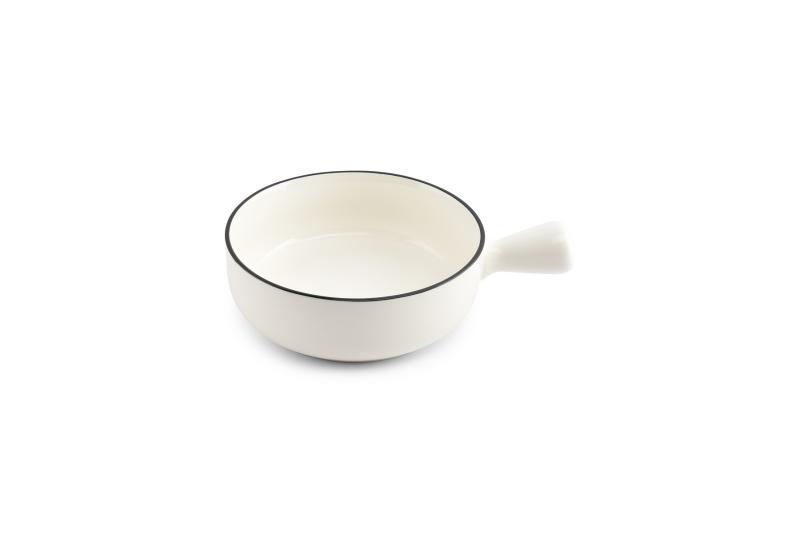 Bowl 15,5xH5,5cm with handle white Nero