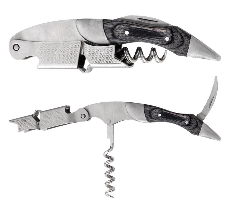 Silver Grey Pakkawood Handle Corkscrew