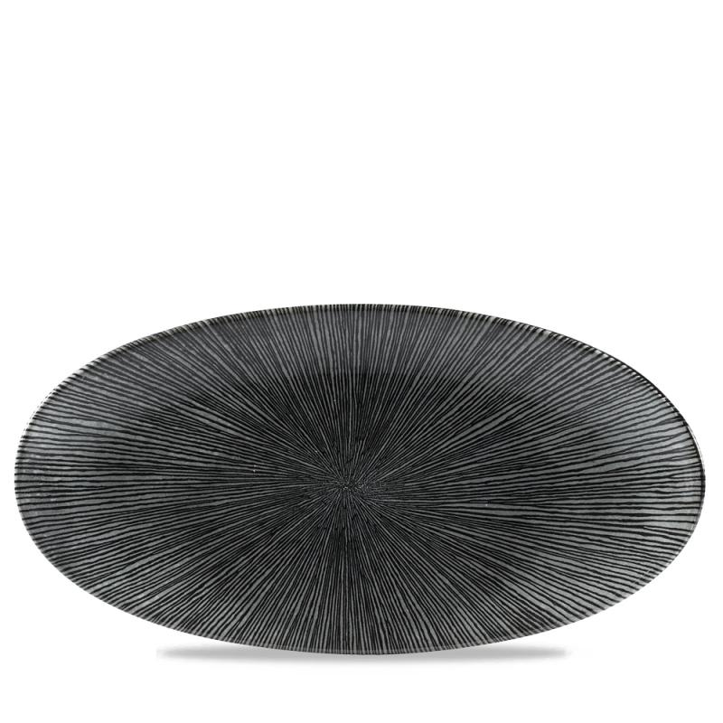 Studio Prints Agano Black Oval Chefs Plate 13 3/4X6 3/4´ Box 6´