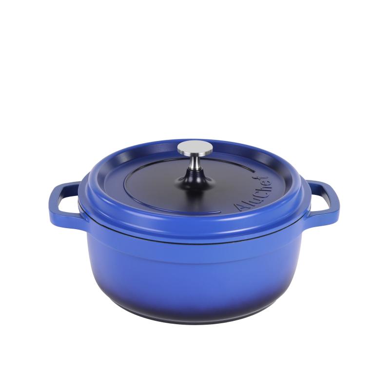 Casserole Round Blue 2.43L with silver knob