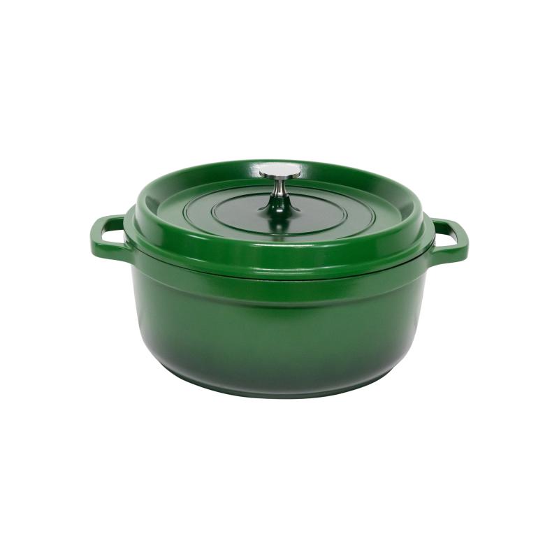 Casserole Round Green 2.43L with silver knob