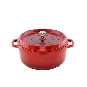 Casserole Round Red 2.43L with silver knob