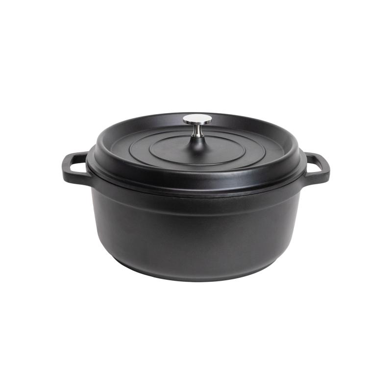 Casserole Round Black 2.43L with silver knob