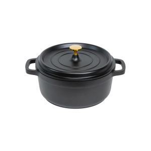 Casserole Round Black 2.43L with gold knob