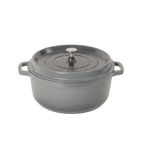 Casserole Round charcoal 2.43L with silver knob