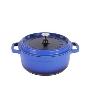 Casserole Round Blue 4.26L with silver knob