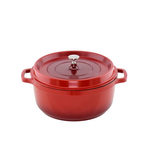 Casserole Round Red 4.26L with silver knob