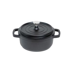 Casserole Round Black 4.26L with silver knob