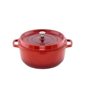 Casserole Round Red 6.8L with silver knob