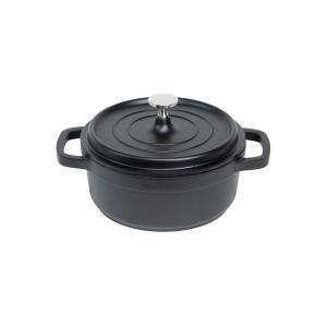 Casserole Round Black 6.8L with silver knob