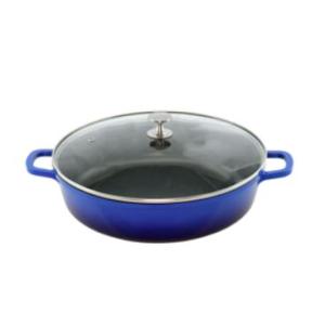 Casserole round Blue 5.7L with silver knob