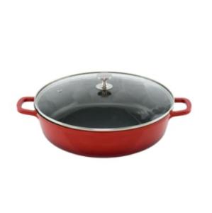 Casserole round Red 5.7L with silver knob