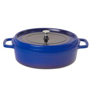 Casserole Oval Blue 7.5L  with silver knob