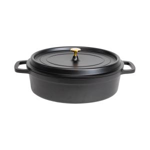 Casserole Oval Black 7.5L  with gold knob