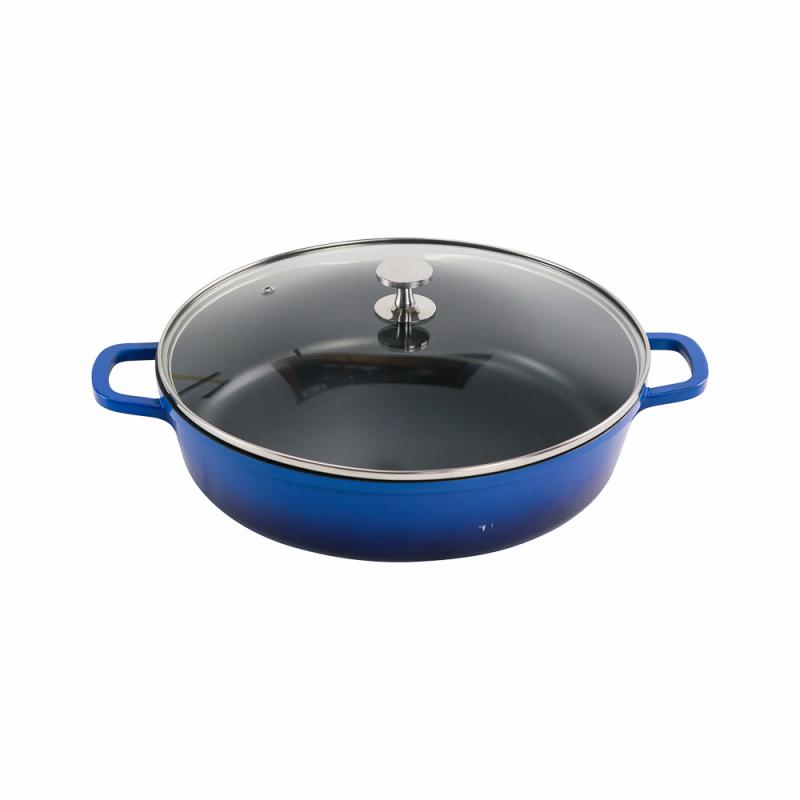 Casserole Round Blue 9.75L with silver knob