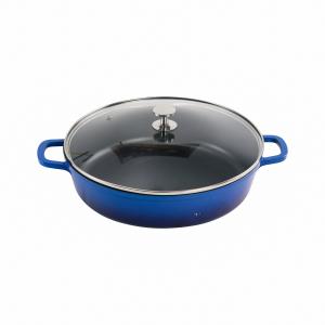 Casserole Round Blue 9.75L with silver knob