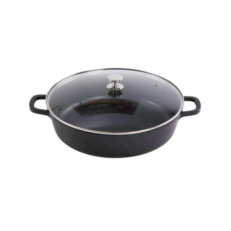 Casserole Round Black 9.75L with silver knob