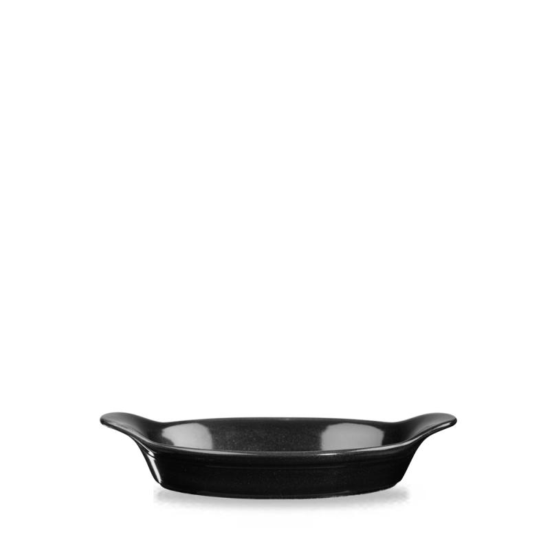 Oynx Black  Intermediate Oval Eared Dish 23.2X12.5Cm Box 6