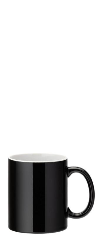Pure White Straight-Sided Mug 12oz (34cl) - Black