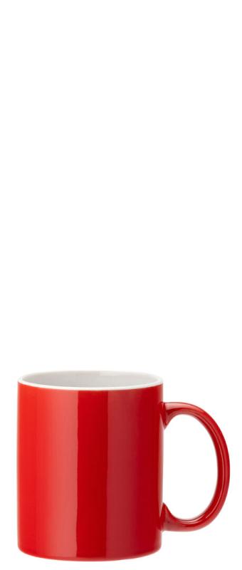 Pure White Straight-Sided Mug 12oz (34cl) - Red